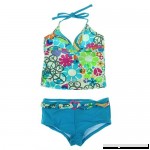 Breaking Waves Girls Peace Party Printed Halter Tankini Swimsuit 6 B07P6FDF8D